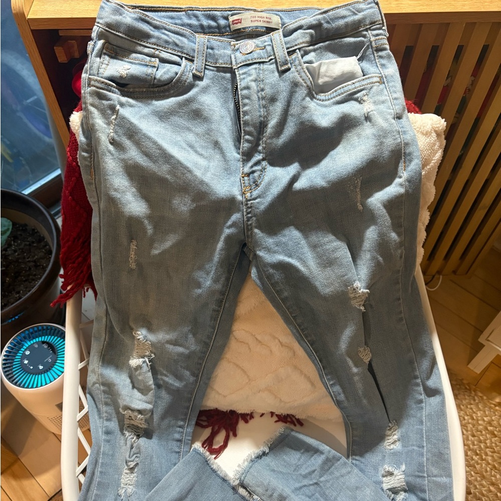 Levi's Light Blue High Rise Super Skinny Jeans